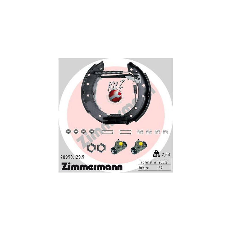 ZIMMERMANN 20990.129.9 Bremsbackensatz für