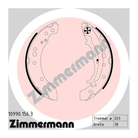 ZIMMERMANN 10990.156.3 Jeu de mâchoires de frein pour