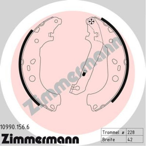 ZIMMERMANN 10990.156.6 Brake Shoe Set Rear for