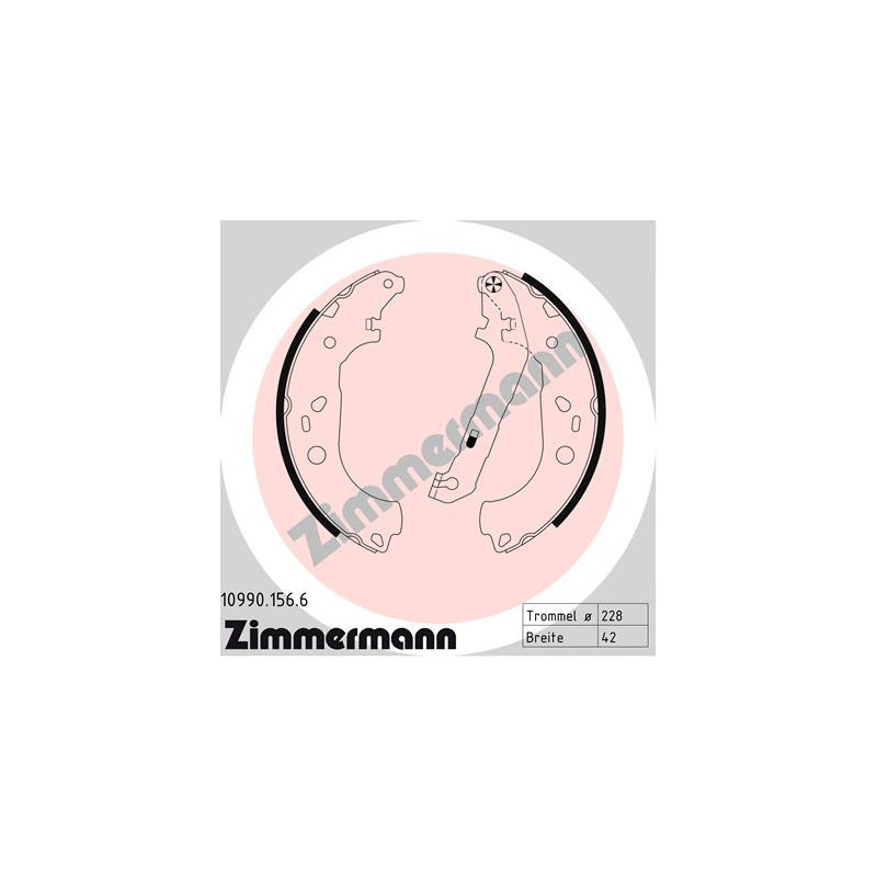 ZIMMERMANN 10990.156.6 Jeu de mâchoires de frein pour