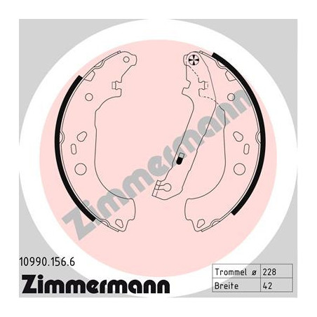 ZIMMERMANN 10990.156.6 Brake Shoe Set Rear for