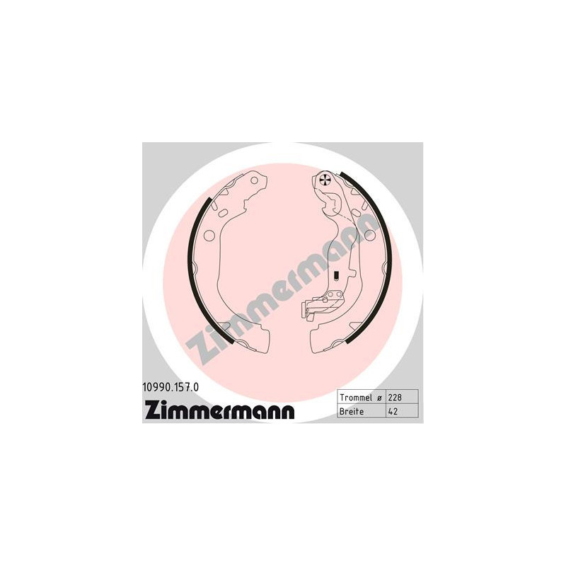ZIMMERMANN 10990.157.0 Sada brzdových čelistí pro