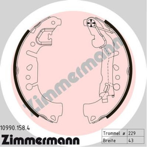 ZIMMERMANN 10990.158.4 Brake Shoe Set Rear for
