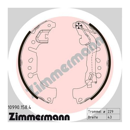 ZIMMERMANN 10990.158.4 Brake Shoe Set Rear for