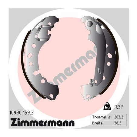 ZIMMERMANN 10990.159.3 Juego de zapatas de frenos para