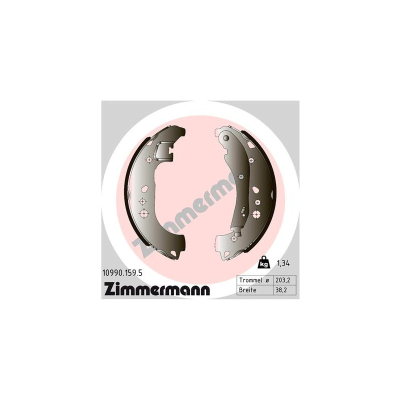 ZIMMERMANN 10990.159.5 Jeu de mâchoires de frein pour