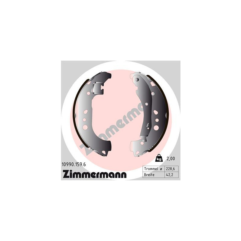 ZIMMERMANN 10990.159.6 Jeu de mâchoires de frein pour