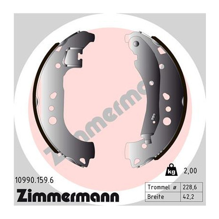 ZIMMERMANN 10990.159.6 Brake Shoe Set Rear for