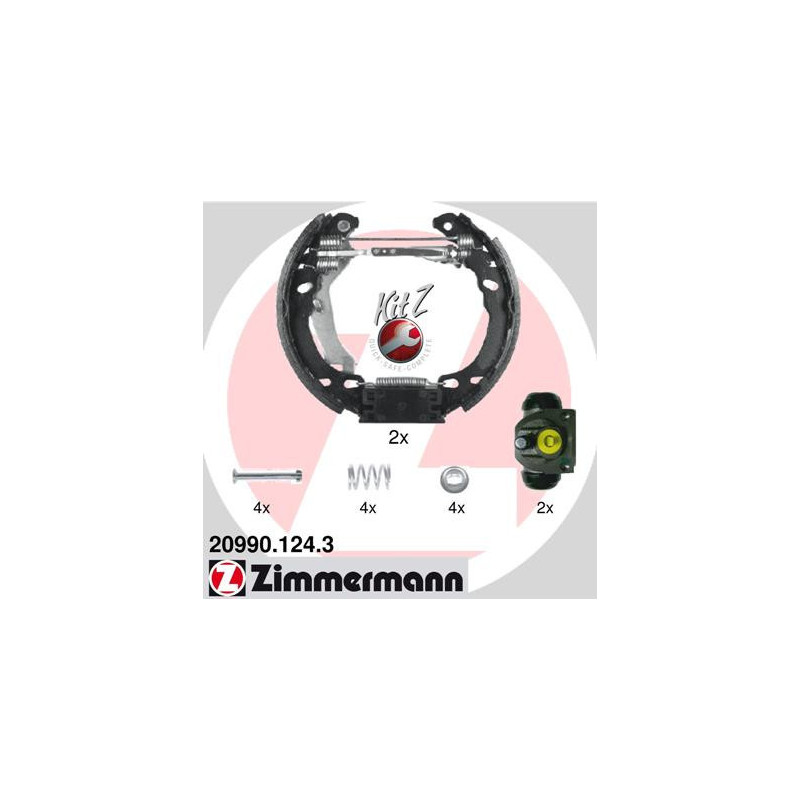ZIMMERMANN 20990.124.3 Jeu de mâchoires de frein pour