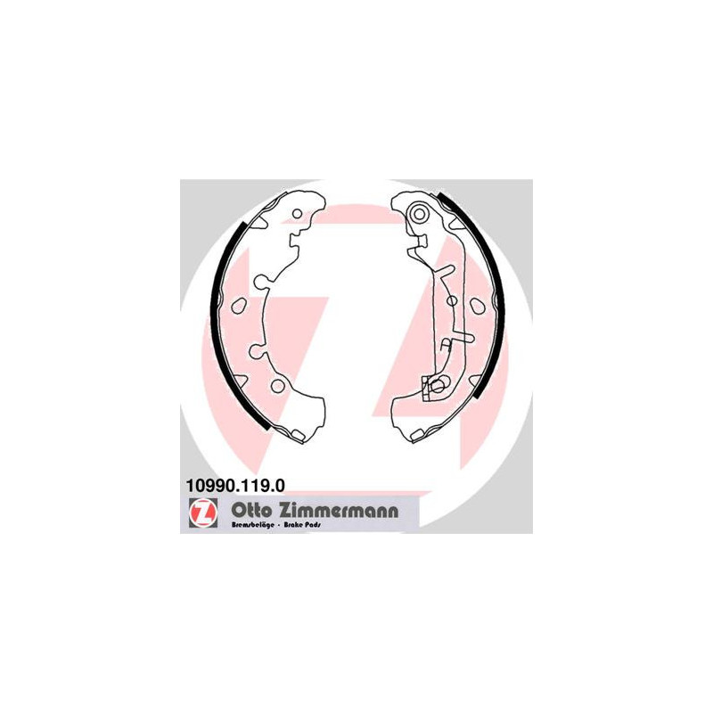 ZIMMERMANN 10990.119.0 Sada brzdových čelistí pro