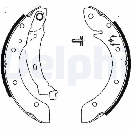 DELPHI LS1838 Brake Shoe Set Rear for