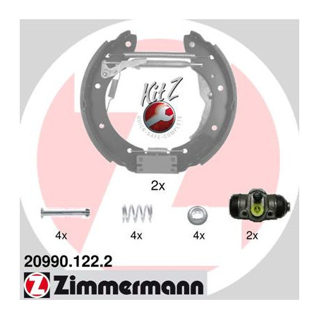 ZIMMERMANN 20990.122.2 Zestaw szczęk hamulcowych dla