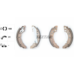 TEXTAR 91018200 Juego de zapatas de frenos trasero para Polo Golf Ibiza 80 Jetta Passat