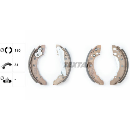 TEXTAR 91018200 Jeu de mâchoires de frein arrière pour Polo Golf Ibiza 80 Jetta Passat
