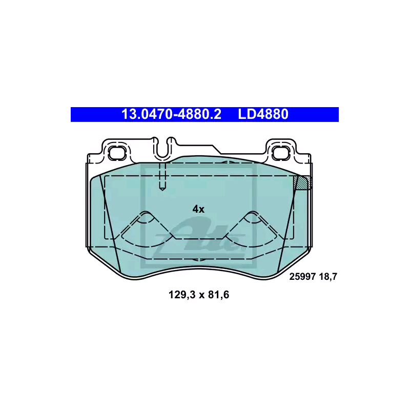 ATE 13.0470-4880.2 Brake Pads Set Front for Mercedes C