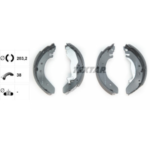 TEXTAR 91043900 Juego de zapatas de frenos trasero para 400 200 Concerto 45 25 Civic MG