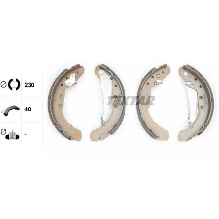 TEXTAR 91044400 Zestaw szczęk hamulcowych tył dla 100 Caddy Passat Golf 80 Inca Jetta