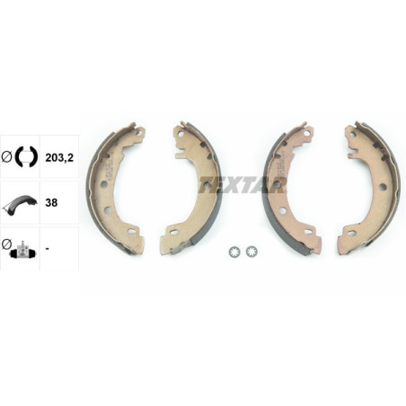 TEXTAR 91049500 Sada brzdových čeľustí zadný pre Renault Megane
