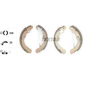 TEXTAR 91052400 Juego de zapatas de frenos trasero para Roomster Jetta Caddy Octavia Polo