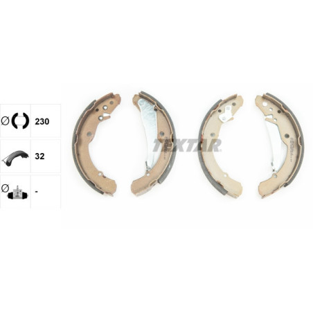 TEXTAR 91052400 Kit ganasce freno posteriore per Roomster Jetta Caddy Octavia Polo Inca