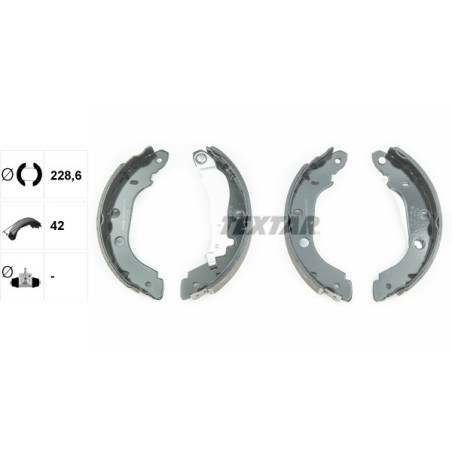 TEXTAR 91052700 Brake Shoe Set Rear for Kangoo Kubistar Primera