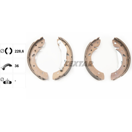 TEXTAR 91053400 Juego de zapatas de frenos trasero para Toyota Avensis