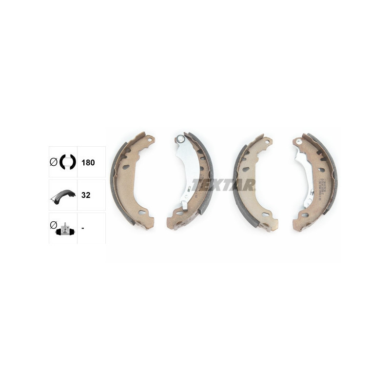 TEXTAR 91053800 Brake Shoe Set Rear for Peugeot 206 206+