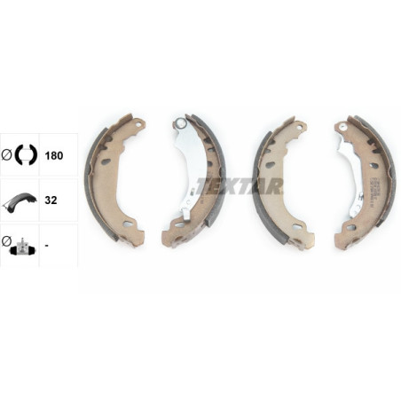 TEXTAR 91053800 Jeu de mâchoires de frein arrière pour Peugeot 206 206+