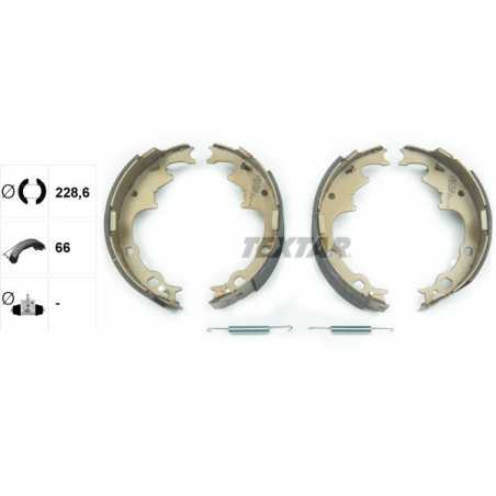 TEXTAR 91056500 Bremsbackensatz Hinten für Cherokee Wrangler Voyager Comanche Dakota