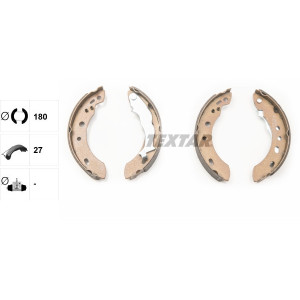TEXTAR 91058300 Sada brzdových čeľustí zadný pre Nissan Micra