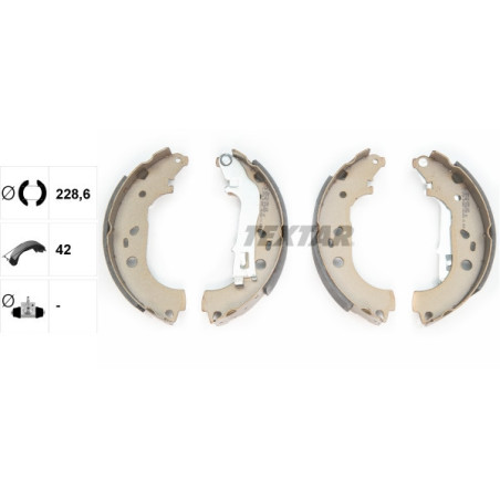 TEXTAR 91062000 Brake Shoe Set Rear for Doblo Combo Idea Musa CTS