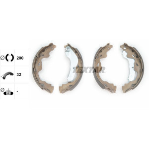 TEXTAR 91064500 Brake Shoe Set Rear for