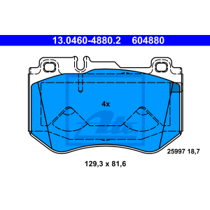 ATE 13.0460-4880.2 Pastiglie freno anteriore per Mercedes C
