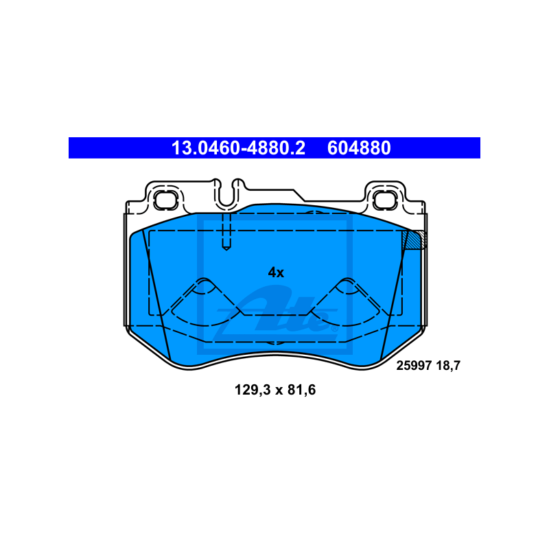 ATE 13.0460-4880.2 Brake Pads Set Front for Mercedes C
