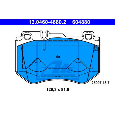 ATE 13.0460-4880.2 Brzdové platničky predné pre Mercedes C