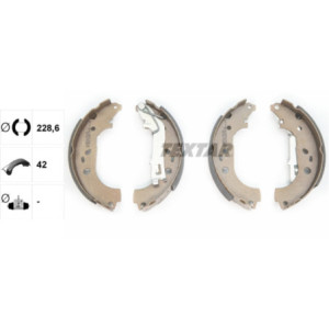 TEXTAR 91067600 Juego de zapatas de frenos trasero para Fiorino Bipper Nemo Qubo