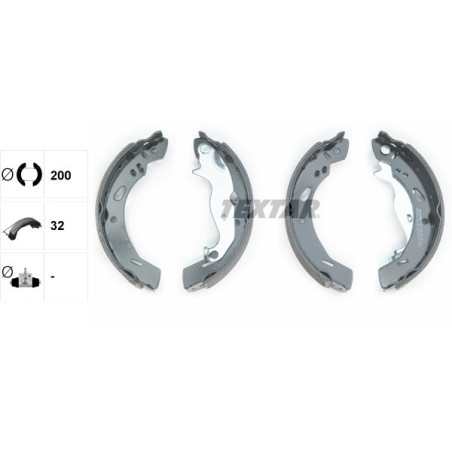 TEXTAR 91069200 Sada brzdových čeľustí zadný pre Ford Fiesta Ka+