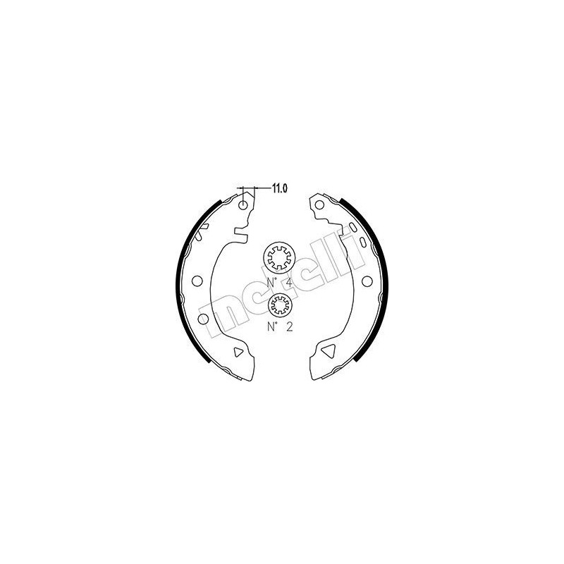 METELLI 53-0002 Jeu de mâchoires de frein pour