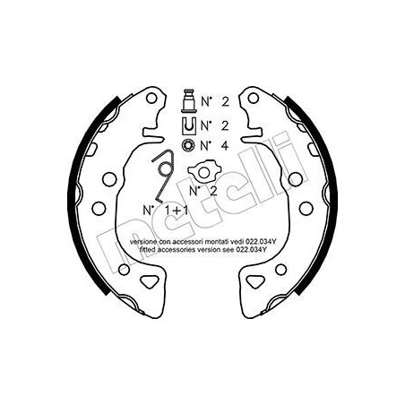METELLI 53-0021K Brake Shoe Set for