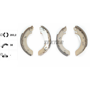 TEXTAR 91043800 Sada brzdových čeľustí zadný pre Ford Escort Orion
