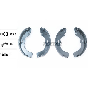 TEXTAR 91055500 Sada brzdových čeľustí zadný pre Mazda 626 Premacy