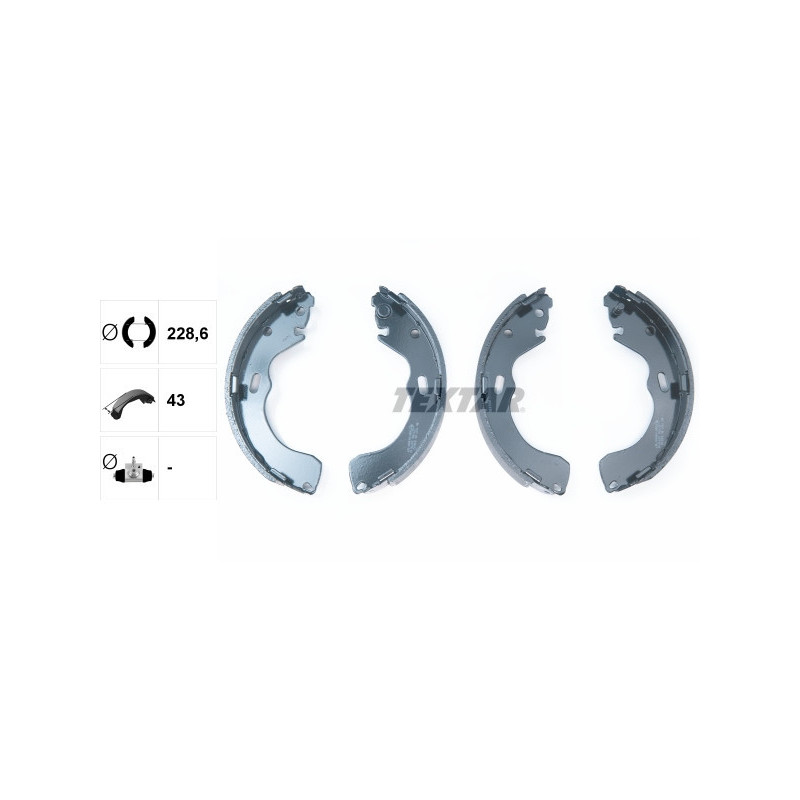 TEXTAR 91055500 Sada brzdových čeľustí zadný pre Mazda 626 Premacy