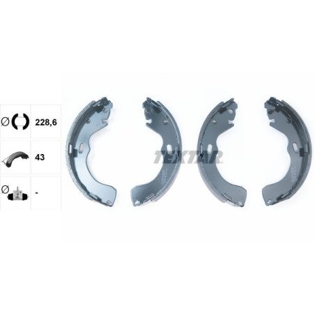 TEXTAR 91055500 Sada brzdových čeľustí zadný pre Mazda 626 Premacy
