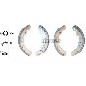 TEXTAR 91056700 Brake Shoe Set Rear for Toyota Carina E Corolla