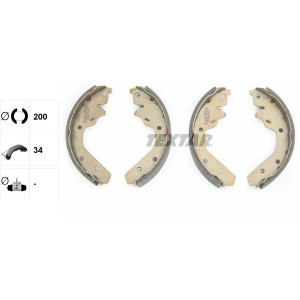 TEXTAR 91063800 Juego de zapatas de frenos trasero para Neon ES Sebring Sundance