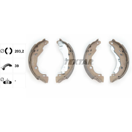TEXTAR 91077200 Zestaw szczęk hamulcowych tył dla C3 208 DS3 DS C4 Cactus Corsa 301