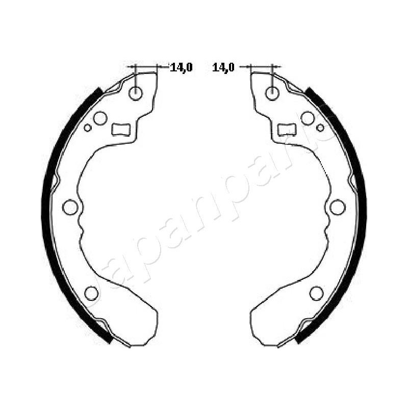 JAPANPARTS GF-398AF Sada brzdových čeľustí pre