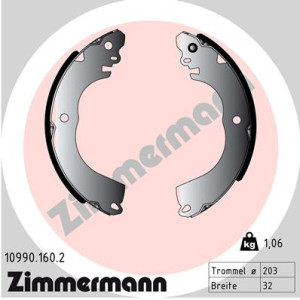 ZIMMERMANN 10990.160.2 Sada brzdových čeľustí pre