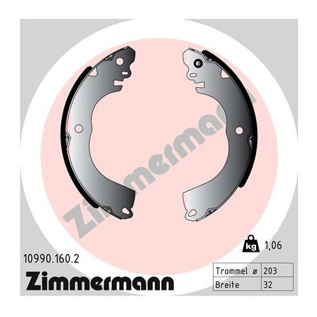 ZIMMERMANN 10990.160.2 Juego de zapatas de frenos para