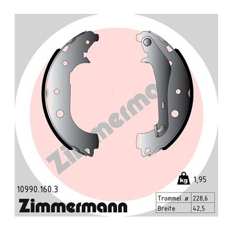 ZIMMERMANN 10990.160.3 Sada brzdových čeľustí pre